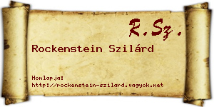 Rockenstein Szilárd névjegykártya