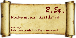 Rockenstein Szilárd névjegykártya