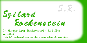 szilard rockenstein business card