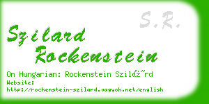 szilard rockenstein business card